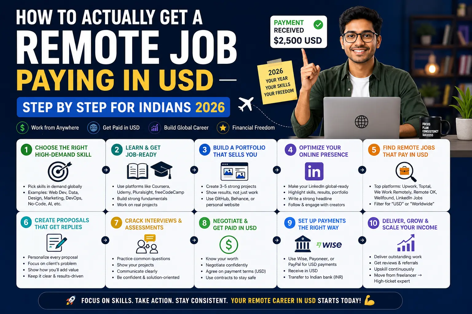 How to Actually Get a Remote Job Paying in USD — Step by Step for Indians 2026