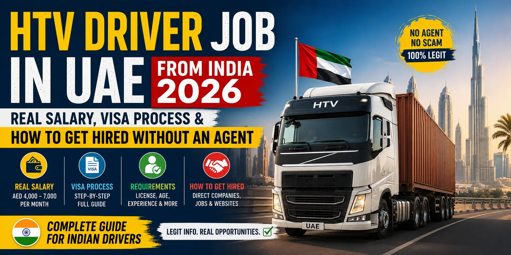 HTV Driver Job in UAE from India 2026 — Real Salary, Visa Process and How to Get Hired Without an Agent
