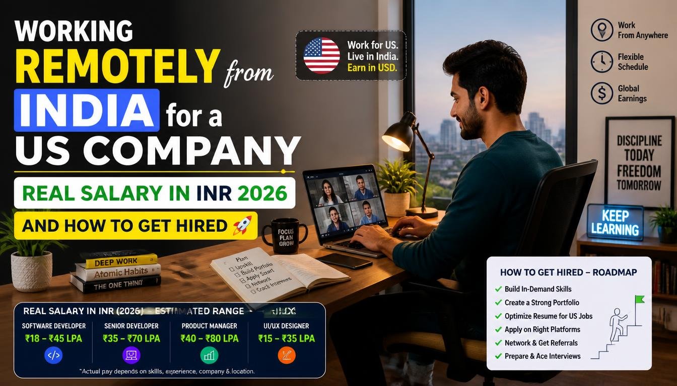 Working Remotely from India for a US Company  — Real Salary in INR 2026 and How to Get Hired